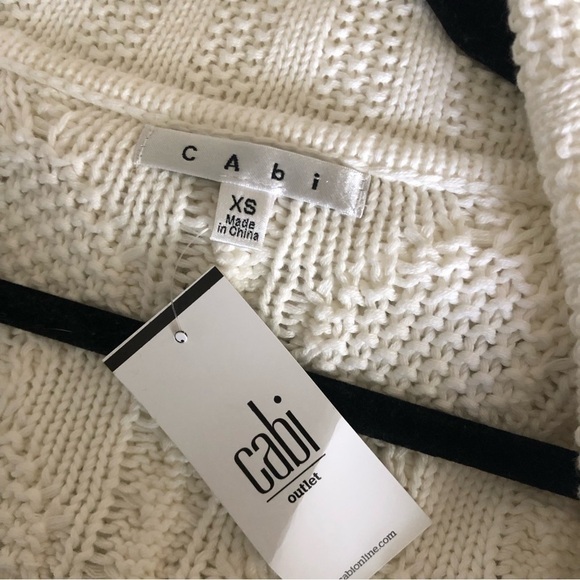 NWT Cabi White Open Front Cable Sweater 193 - Picture 7 of 8